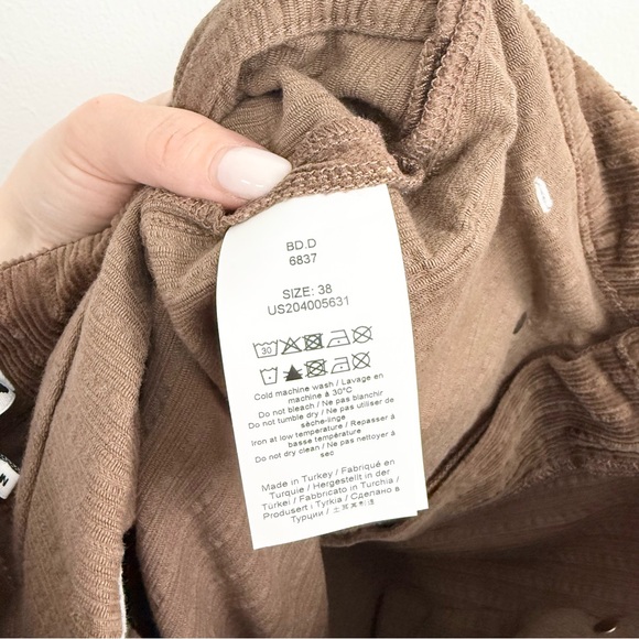 GANNI Brown Stretch Corduroy Mini Skirt Organic Cotton Size 38 - Picture 7 of 8